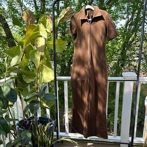 Vintage Brown Short Sleeve Jumpsuit